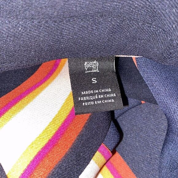 SCOTCH & SODA Womens Navy Striped Button Down Blouse - Picture 4 of 5